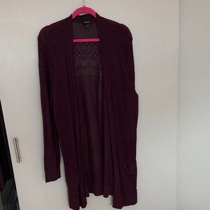 Torrid Deep Burgundy Open-Front Cardigan